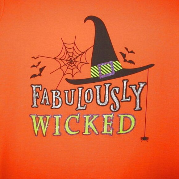 FABULOUSLY WICKED Witch T-SHIRT Size 2X LONG SLEEVE Glitter BATS Spiders WEB Hat - Picture 1 of 8